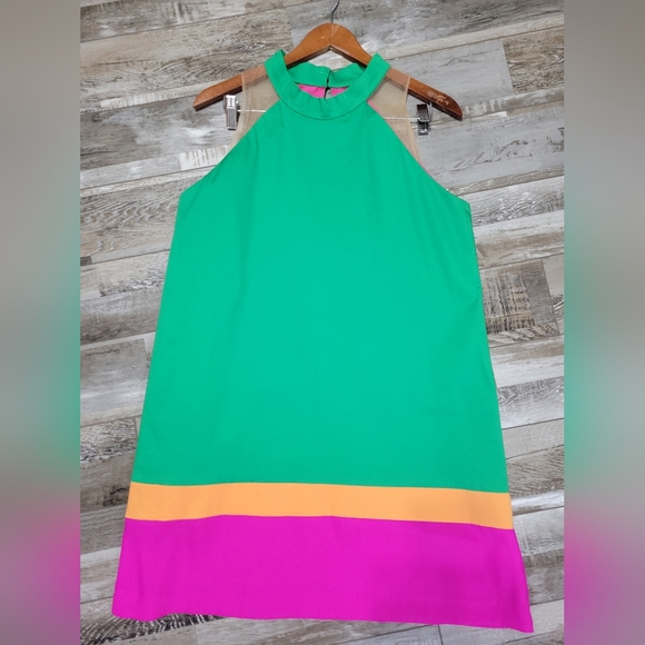 Manolo Sleeveless Green Mini Dress Size Large - Picture 4 of 11